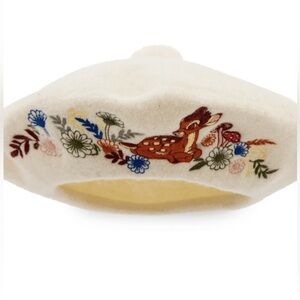 Disney Bambi Embroidered Cream Beret Hat